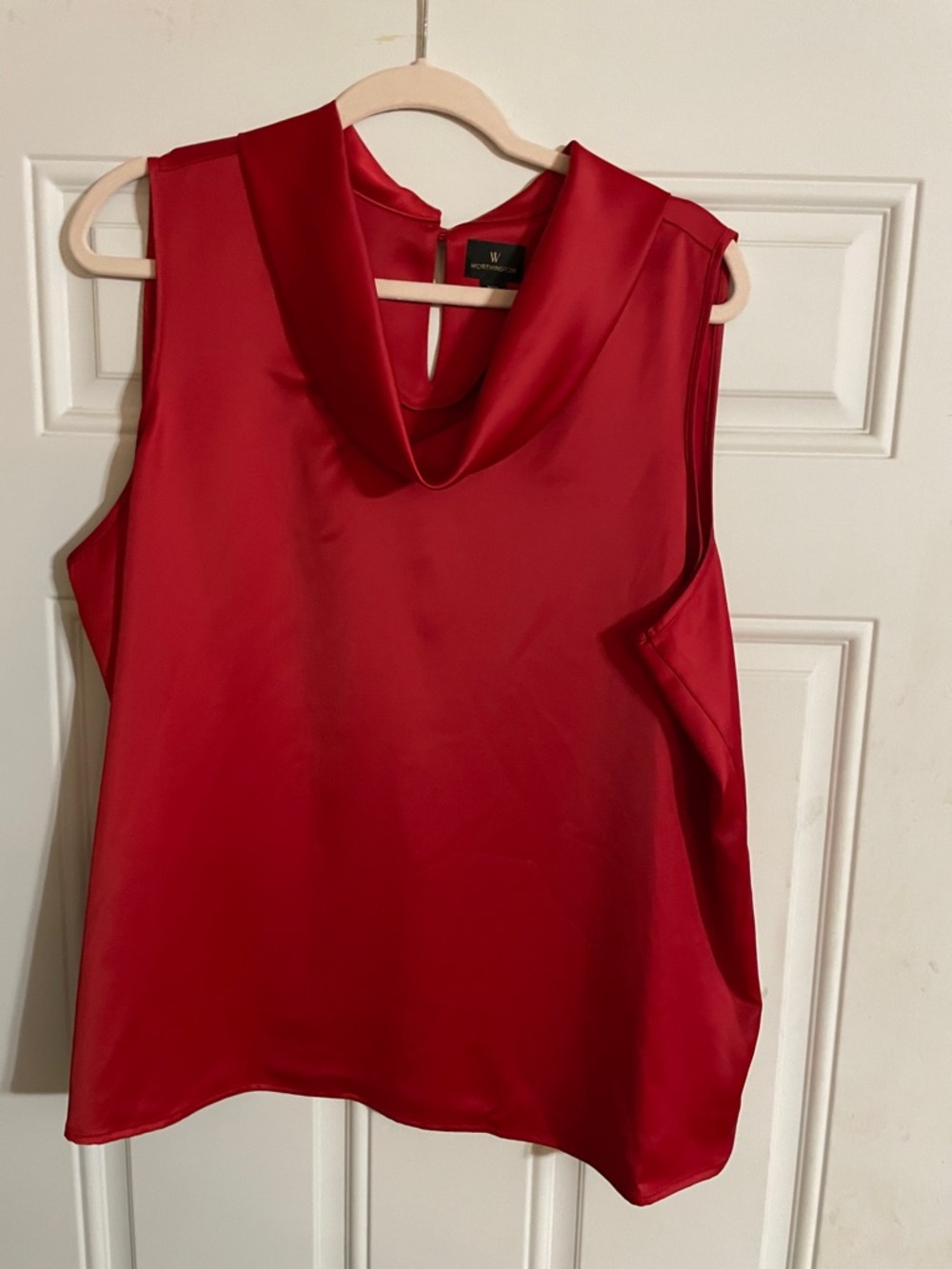 Worthington Red Satin Cowl Neck Sleeveless Camisole